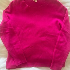 J. Crew Vibrant Pink Crew Neck Sweater
